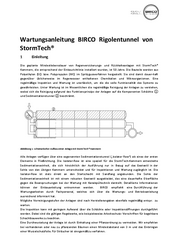 Wartungsanleitung für BIRCO Rigolentunnel von StormTech®